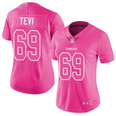 Los Angeles Chargers NFL Football Sam Tevi Pink Jersey Women Limited #69 Rush Fashion->los angeles chargers->NFL Jersey